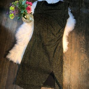 Gold Metallic Sparkle Stretch Dress